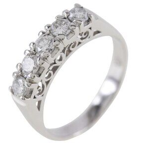 One character Ring Pt900Platinum/diamond #5.5(US Size) 4.7g Women
